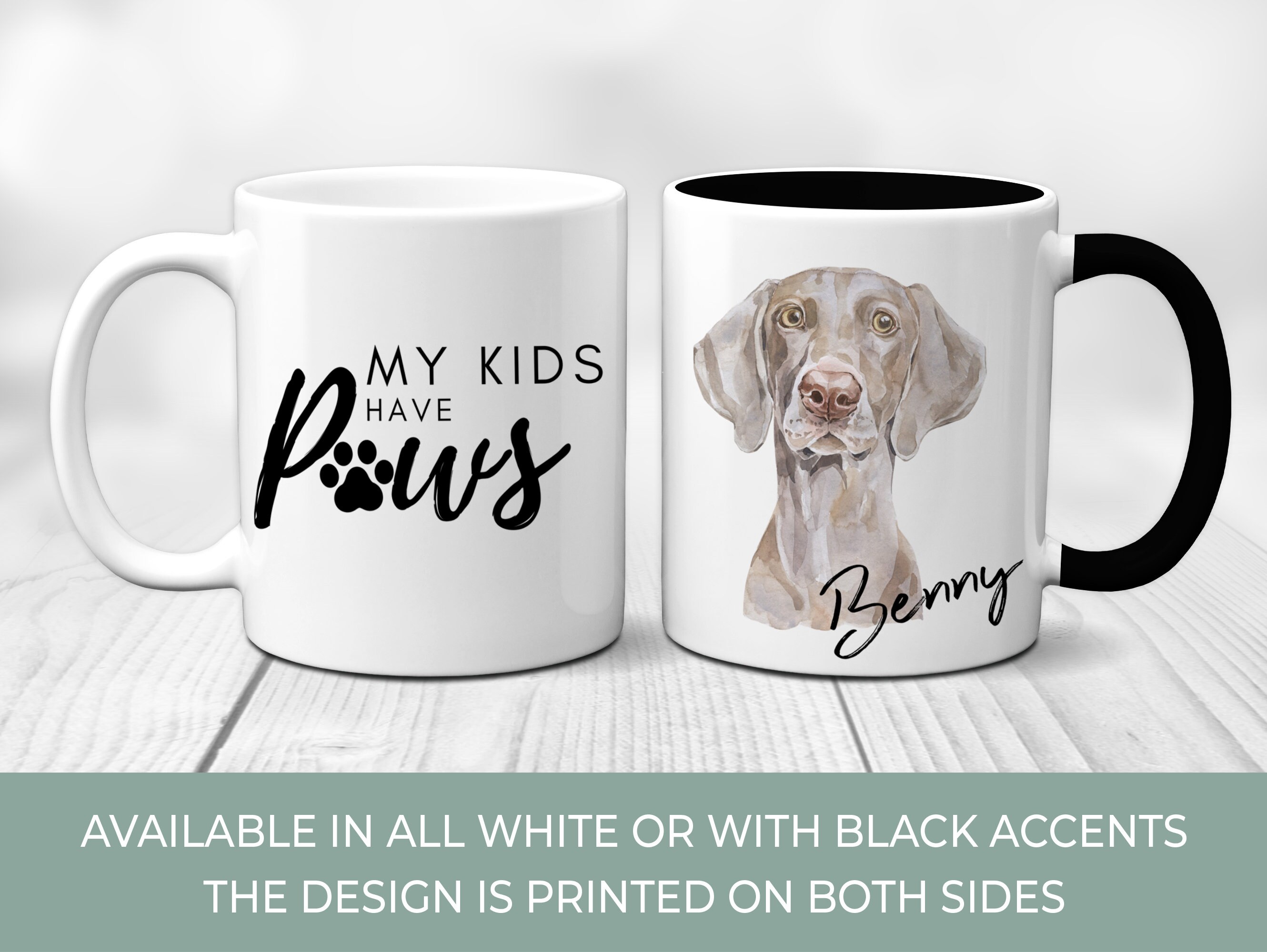 I Love Weimaraner Dog Lover Coffee Personalised Custom Mug Cute Fun Lovely Gift 
