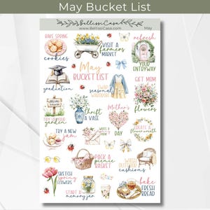 October Fall Bucket List Sticker Sheet, Seasonal Planner Sticker, Watercolor Calendar Planner Journaling Sticker Page for Bullet Journal 128 image 8
