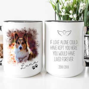 Individuelle Hunde Erinnerung Geschenk Foto Tasse, Hunde Portrait Bild, Erinnerungsgeschenk, Trauer Geschenk, Verlust des Hundes Trauer Geschenk