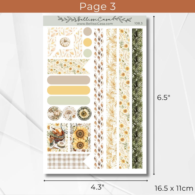 Seasonal Planner Sticker Sheets, Fall Harvest Table Calendar Planner ...