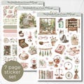 Seasonal Planner Sticker Sheets, Late Summer Rose Garden Calendar Planner Journaling Sticker Set, Watercolor Bullet Journal Sticker Pack 094
