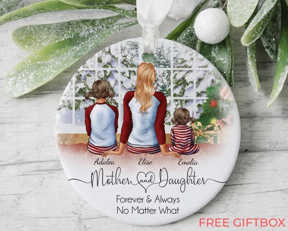 Personalized Christmas Ornament - Mother & Daughters Forever