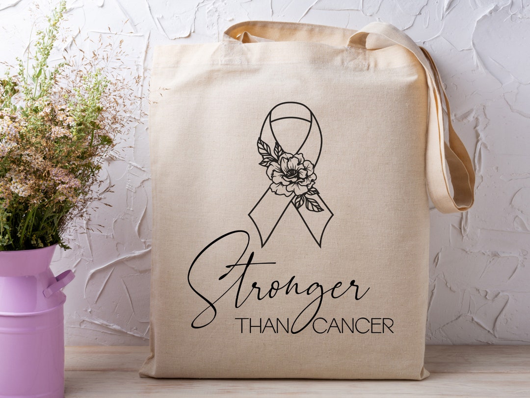Cancer Chemo Tote Bag, Stronger Than Cancer, Canvas Tote Chemo