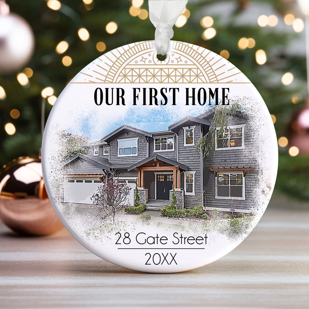 Custom House Portrait New Home Ornament, Housewarming Gift New House ...