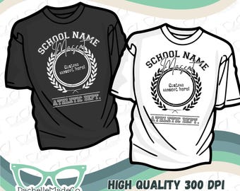 Custom Vintage Retro Athletic Mascot School Spirit Sports PNG