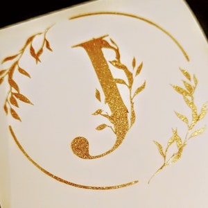 Scattered Leaves Monogram Vinyl Decal
