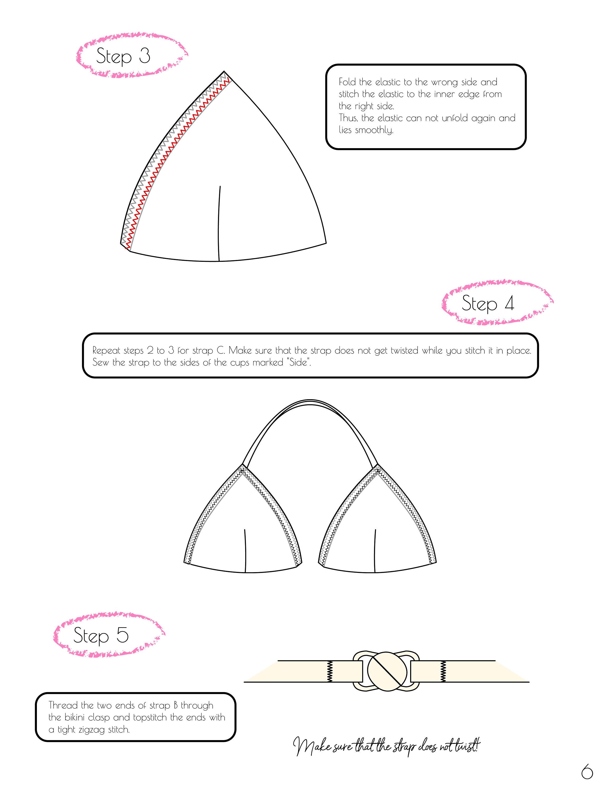 Classic Triangle Bra Burlesque Exotic Dance Costume Sewing Pattern