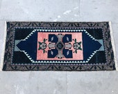 vintage door mat, bathroom rug, small rug, oshak vintage rugs, kilim rug, turkish area rug, moroccan rug, colorful rug, hooked rug