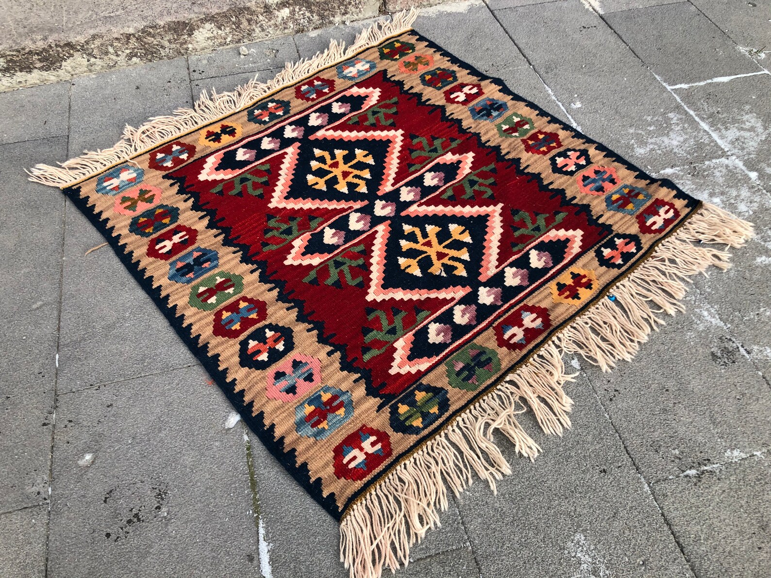 Kilim Rug 3x3 Turkish Rug Small Area Rug Southwestern Rugs Etsy