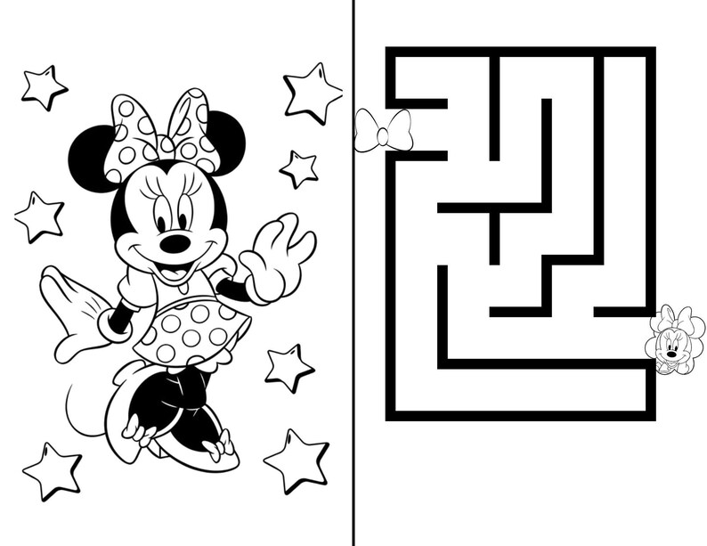 Minnie Mouse Coloring Book With Colored Cover - Etsy