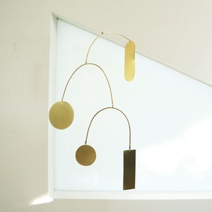 Contemporary Kinetic Brass Mobile - The Weho