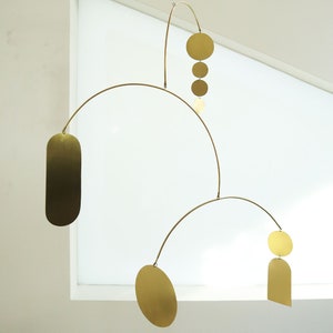 Contemporary Kinetic Brass Mobile - The Santa Monica