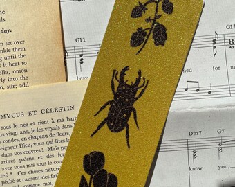 Insect Stamp Glittery Bookmark