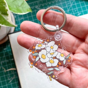 Warm Flower Clear Acrylic Keychain