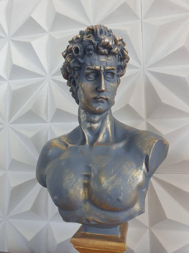 Large David Sculpture Statue Handmade David Bust Statue Etsy