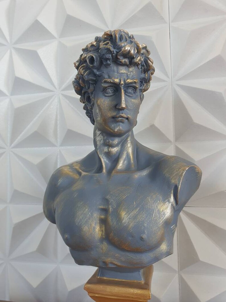 Large David Sculpture Statue Handmade David Bust Statue Etsy