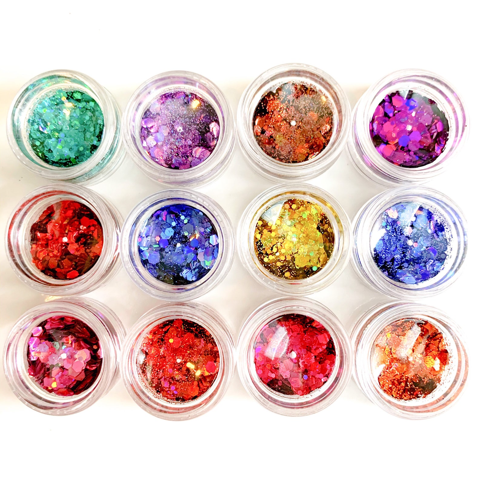 12 piece Chunky eye/nail glitter set Sparkly eyeshadow Etsy