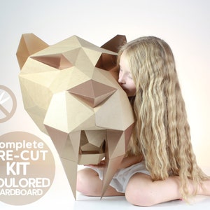 Tiger Smilodon, precortado, modelo papercraft/papercraft, kit de cartón metalizado.