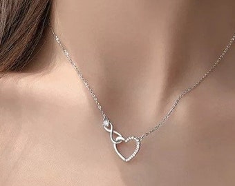 AGOKO Hey♥Lady Women Fashion Korean Style 925 Sterling Silver Crystal Necklace the Happy of Heart AGOKO Hey♥Lady Women Fashion Korean Style 925 Sterling Silver Crystal Necklace the Happy of Heart