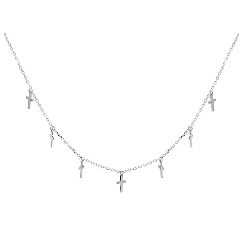 Dainty Cross Charm Necklace Minimalist Cross Necklace Silver - Etsy