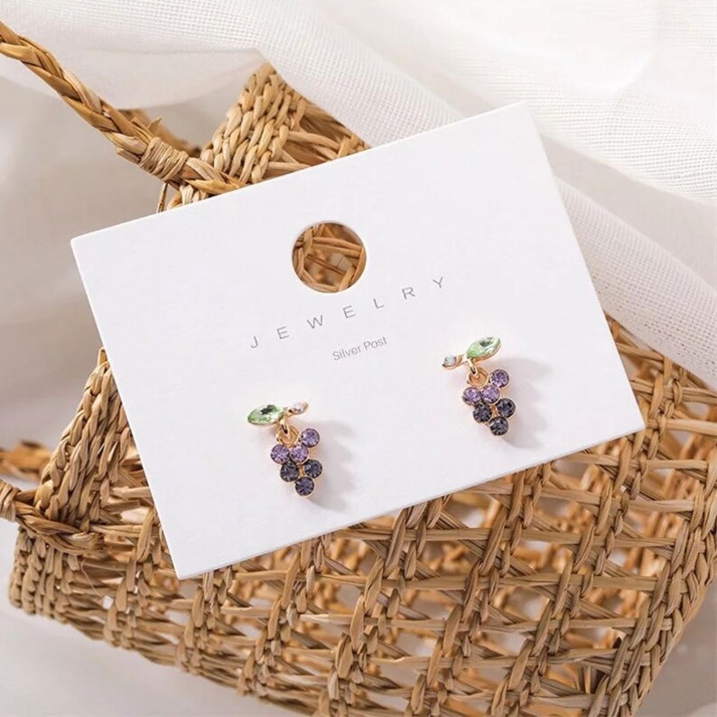 Purple Grape Stud Earrings Grape Studs Fruit Stud Earrings Etsy