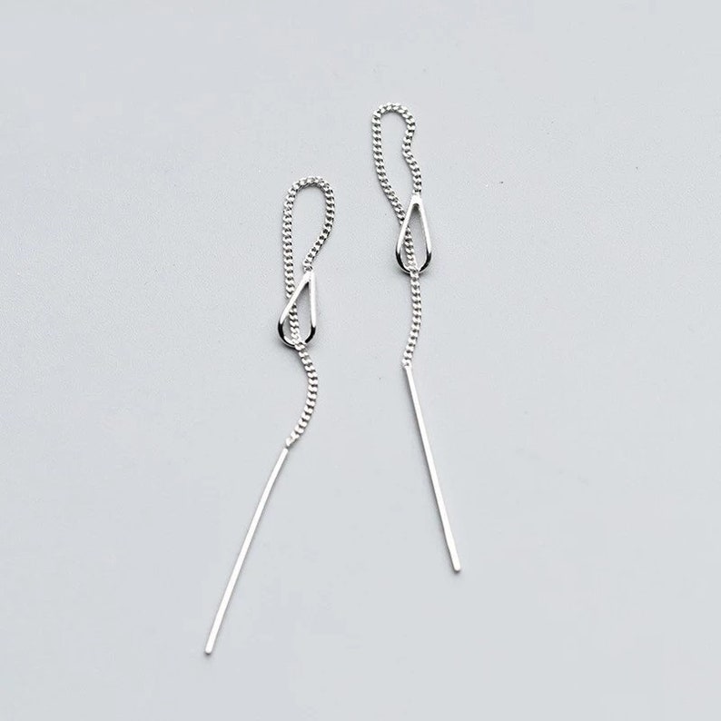 Long tassel earrings Simpple threader earrings Minimalist long chain earrings