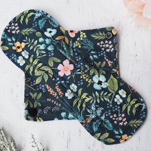 Reusable Menstrual Pad - Teal Botanicals | Cloth Pad | Washable Pad | Period Pad | Sanitary Pad | Reusable Pantyliner