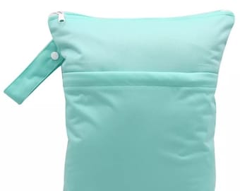Wet Bag in Mint | Aufbewahrung für nasse Stoffwindeln, Stoffpads, Bademode | Wasserabweisender Beutel