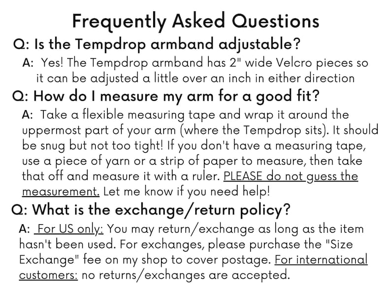 Tempdrop Armband in Daisy Grey Adjustable Custom Wearable Thermometer Armband BBT Fertility Tracking Device Holder TCOYF image 7