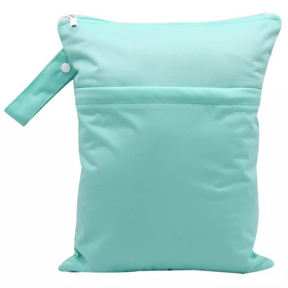 Wet Bag in Mint Storage for wet cloth diapers cloth pads swimwear Water resistant pouch