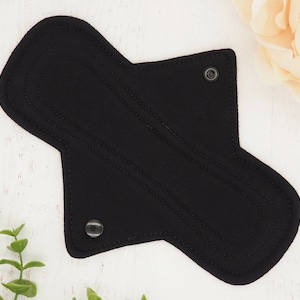 100% ORGANIC Reusable Menstrual Pad - Black | Cloth Pad | Washable Pad | Period Pad | Sanitary Pad | Reusable Pantyliner | Maxi Pad
