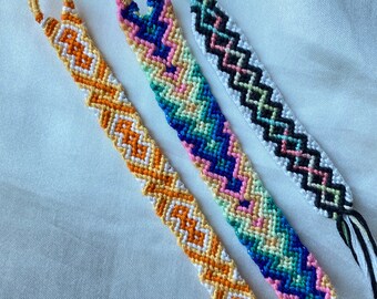 Arrowhead Simple Diamond Summer Macrame VSCO Trendy Woven Thin Friendship Bracelets: Pastel Knotted Beach Aztec Plaid Cute
