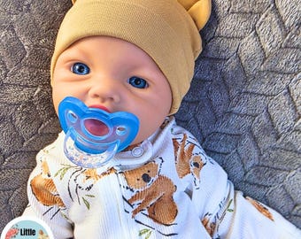 Silicone Full Body BOY Reborn Baby Doll: 18" & 6 lbs, Pick Blue or Brown Eyes!