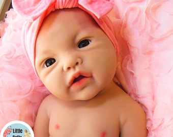 Full Body Silicone GIRL Doll: 6 lbs 18" Blue or Brown Eyes, Realistic Reborn Baby