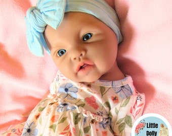 Full Body Silicone GIRL Doll: 6lbs 18 Inch, Blue Eyes, Squishy Preemie Reborn Baby