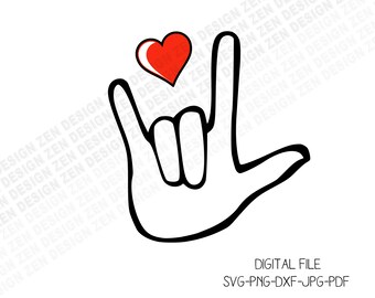 Asl I Love You Svg Etsy