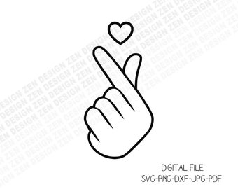 Download Finger Heart Svg Etsy