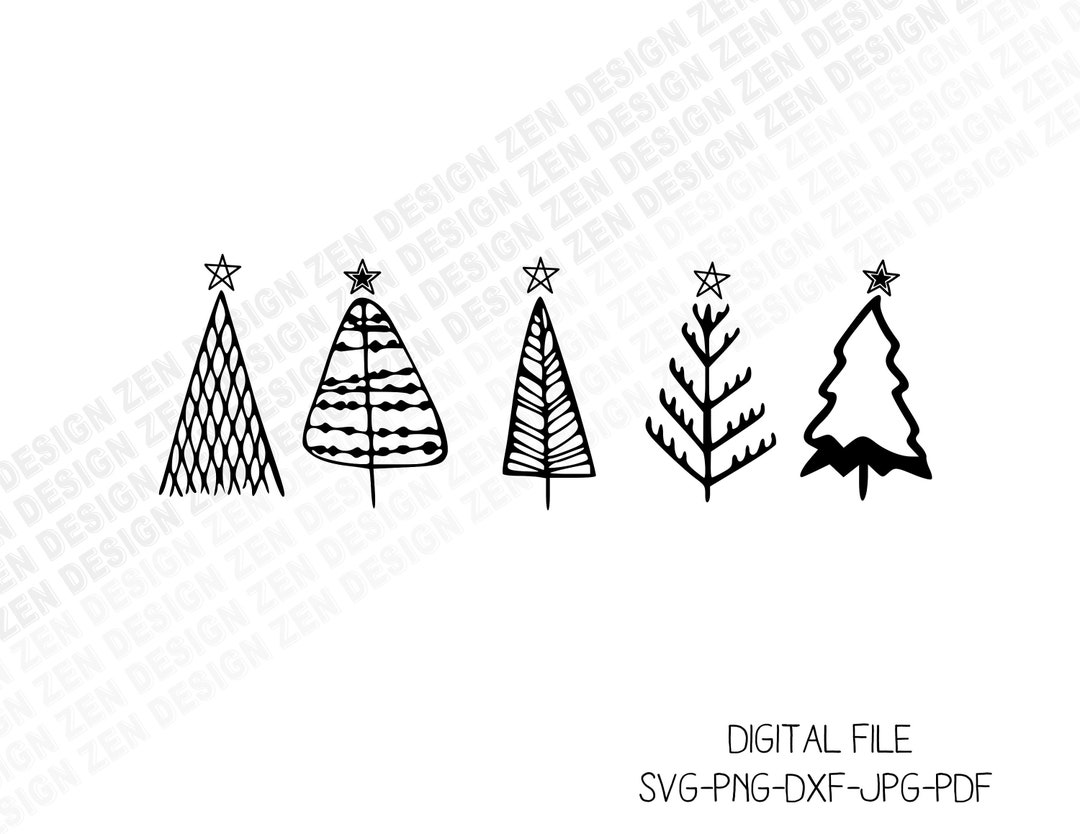Christmas Tree Svg, Christmas Svg, Tree Line Art, Merry Christmas Svg