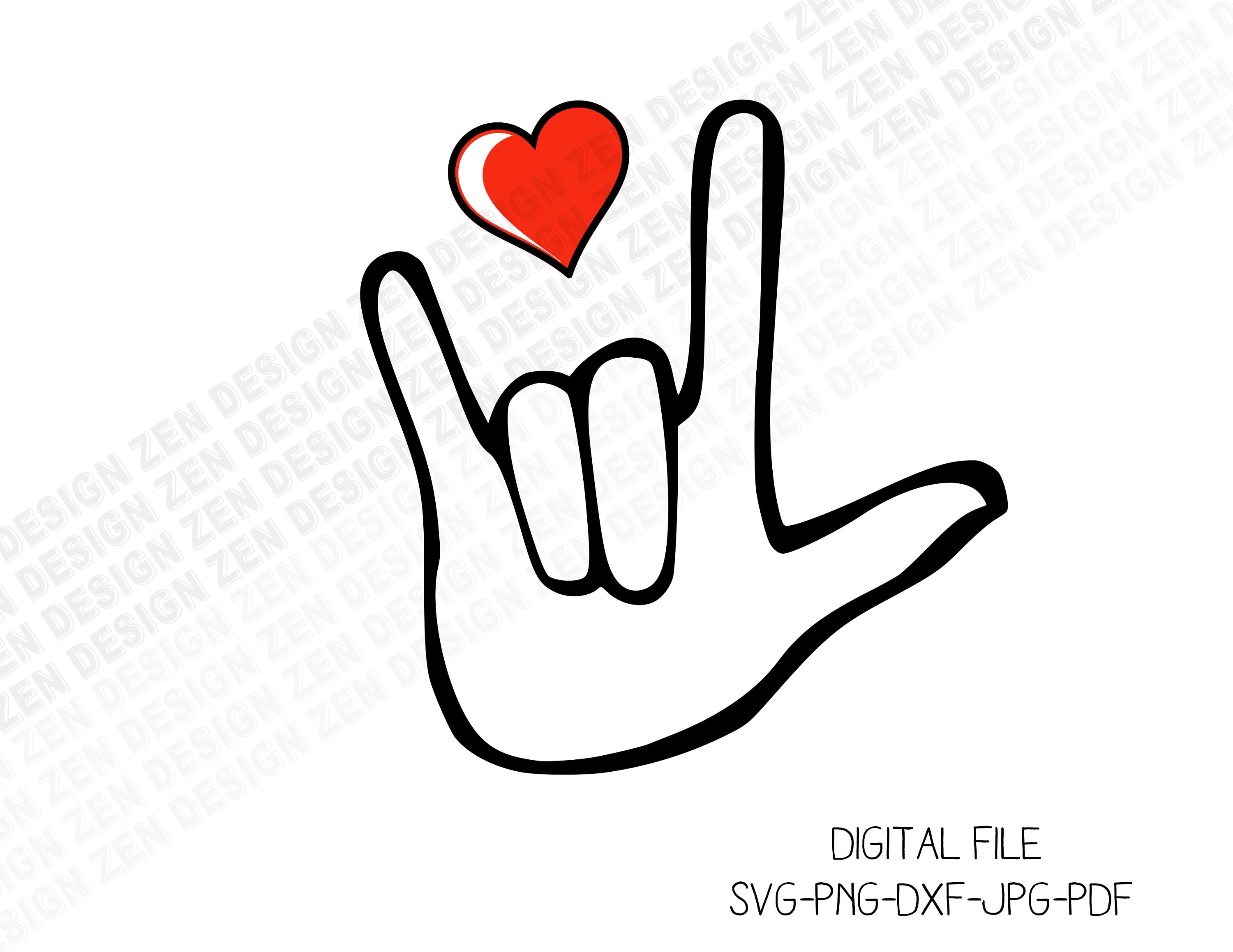 ASL Svg American Sign Language SVG Love Sign Svg I Love You Etsy