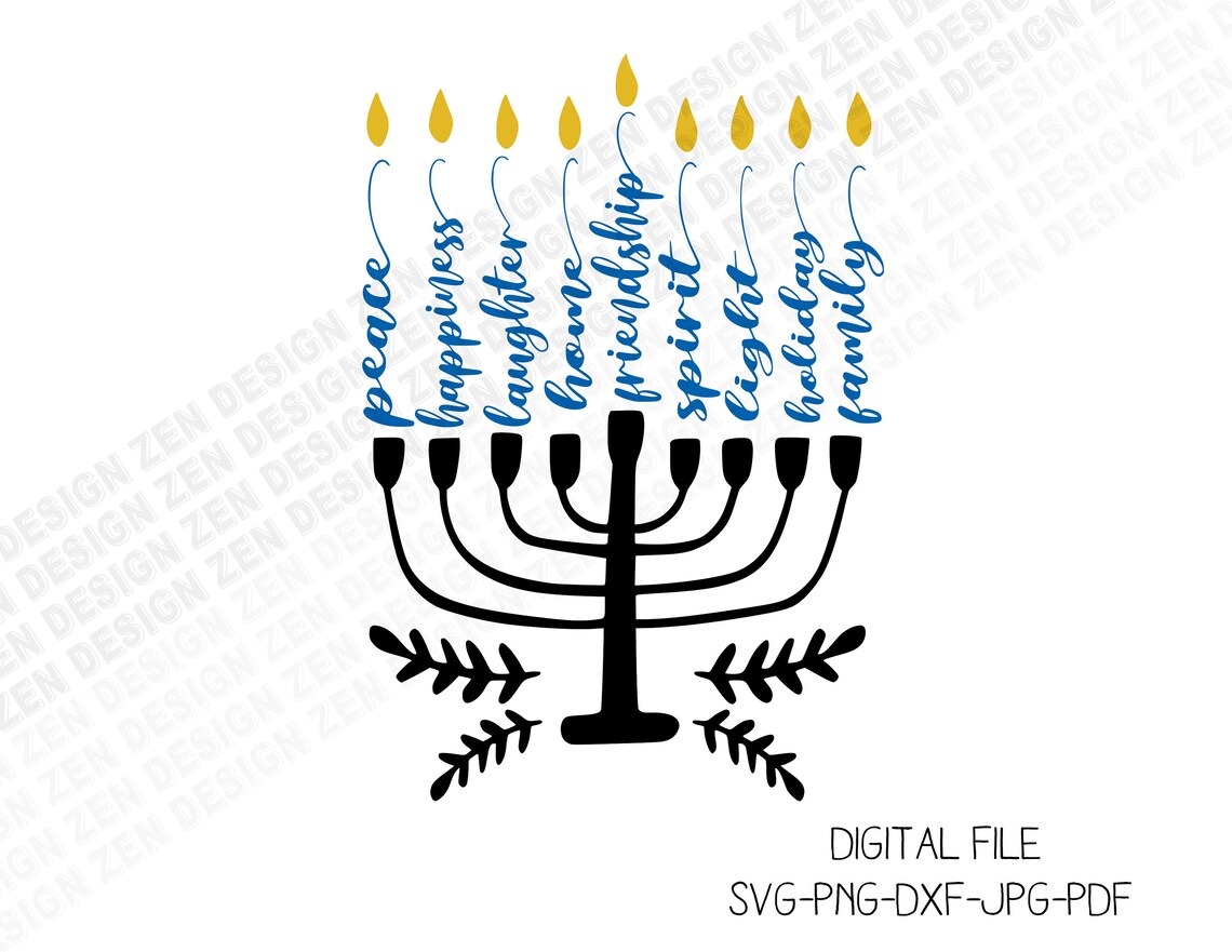 Hanukkah Svg Hanukkah Clip Art Menorah Svg Hanukkah Cut - Etsy