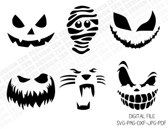 Halloween Bundle Svg Pumpkin Faces Svg Scary Faces Svg