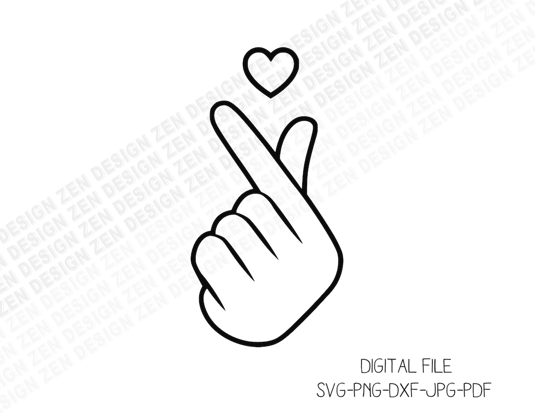 BTS Svg BTS Love Svg Finger Heart Svg Valentine's Day - Etsy