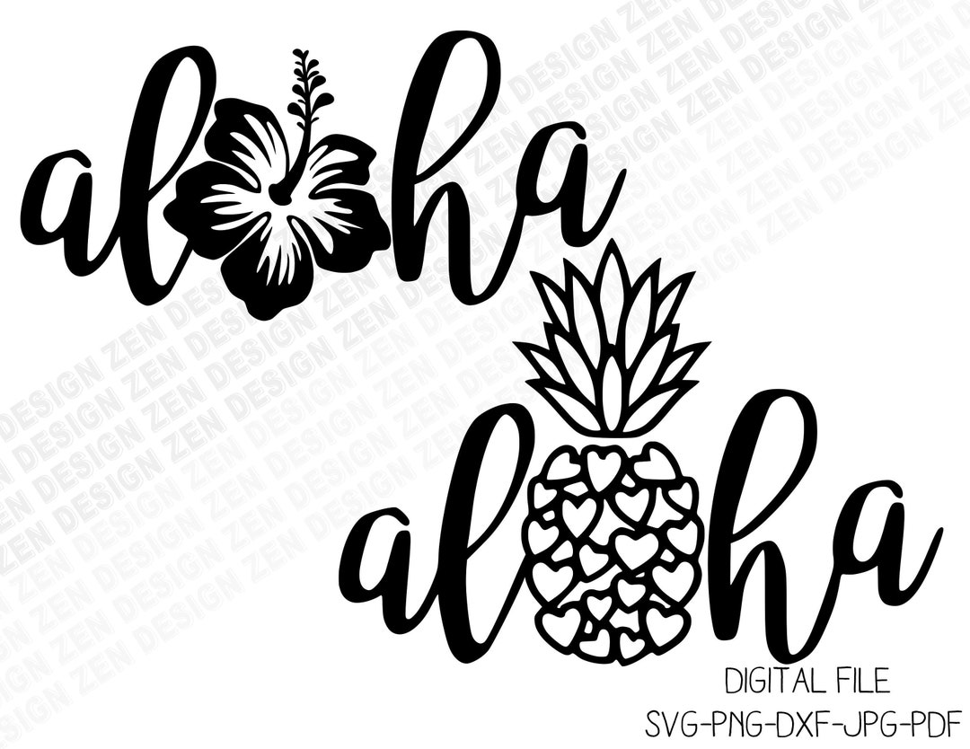 Aloha Svg, Aloha Clip Art, Aloha Bundle, Summer Svg, Hawaiian Svg