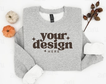 Gildan 18000 Mockup, Gildan Athletic Heather Sweatshirt Mockup, Sweatshirt Model Mockup, 18000 Athletic Heather, Crewneck Flat Lay Mockup