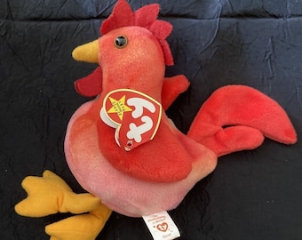 COLLECTIBLE Ty Beanie Baby Strut The Rooster 1996 Rare- RETIRED Multiple Errors
