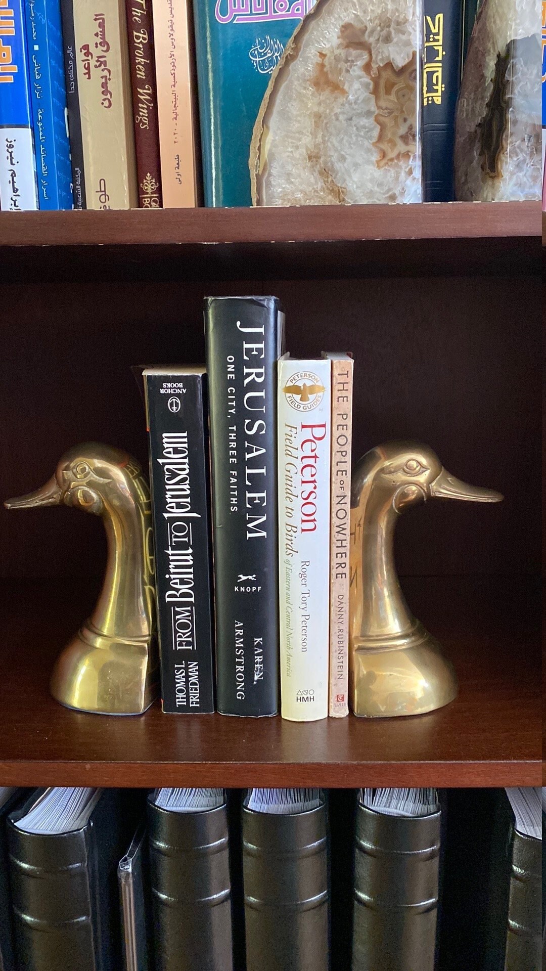 Vintage 1970's Jack Housman Heavy Brass Duck Head Book Ends