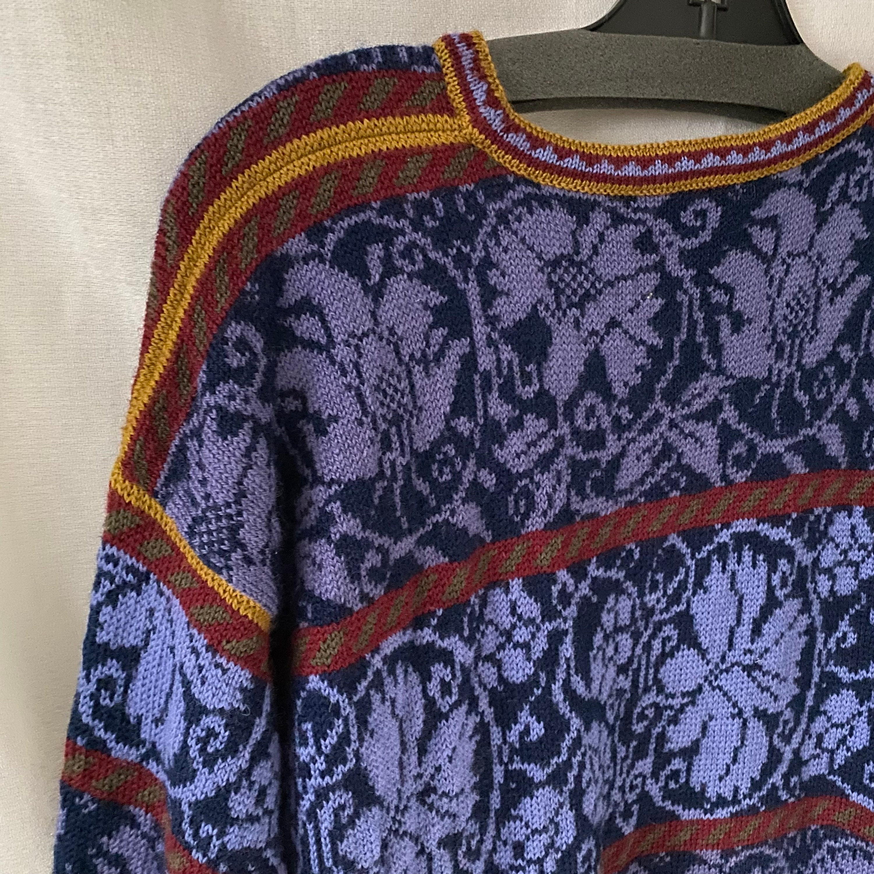 Vintage Oleana the Norwegian Story 100 Pure New Wool Sweater Winter
