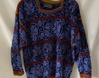 Vintage Oleana The Norwegian Story 100% Pure New Wool Sweater Winter Pullover