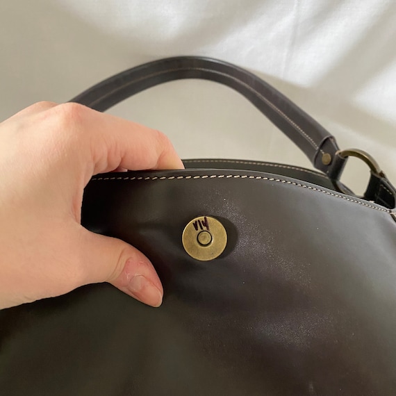 Vintage Dark Brown Leather Anne Klein Half Moon S… - image 7