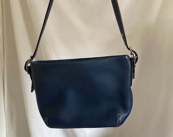 Vintage Y2K Coach Genuine Leather Blue Shoulder Bag